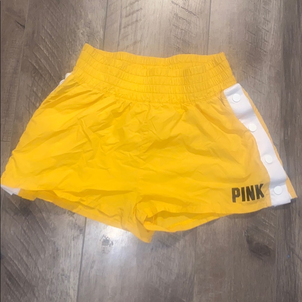 Pink brand yellow shorts